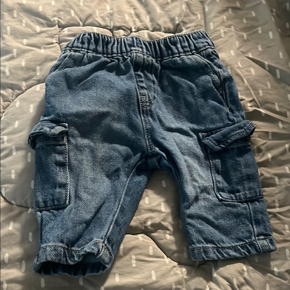 Blue Denim Kids Cargo Pants